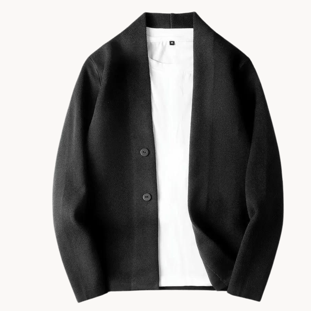 Men's Textured Knit Button-Front Cardigan