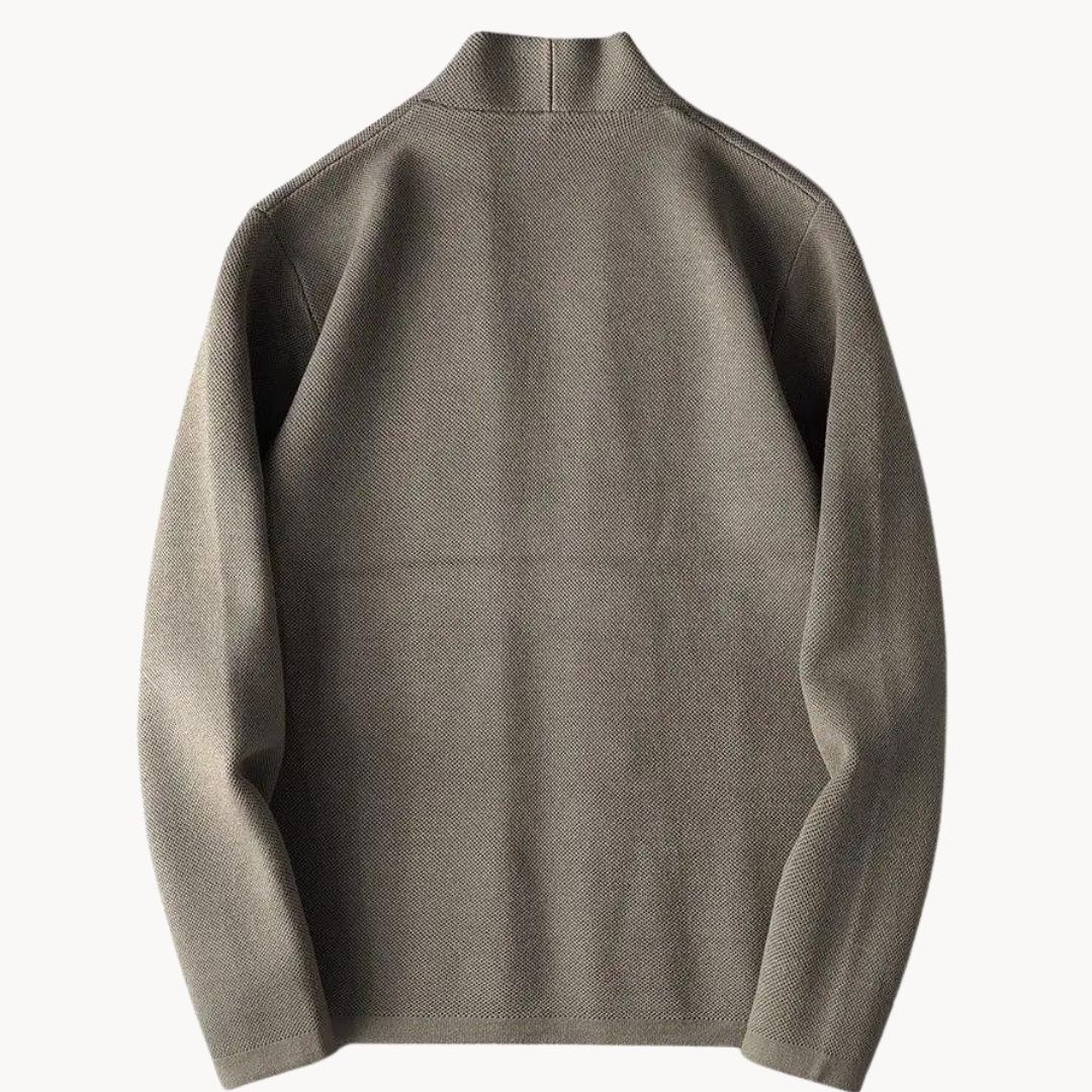 Men's Textured Knit Button-Front Cardigan