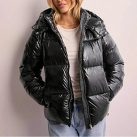 Women's Hooded Quilted Puffer Jacket with Zip Closure