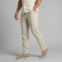 Oliver | Wide-Leg Linen-Cotton Blend Pleated Trousers