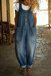 Rosemary | Vintage Wash Denim Overalls With Pockets