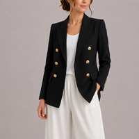 Woman's Double-Breasted Blazer with Gold Buttons