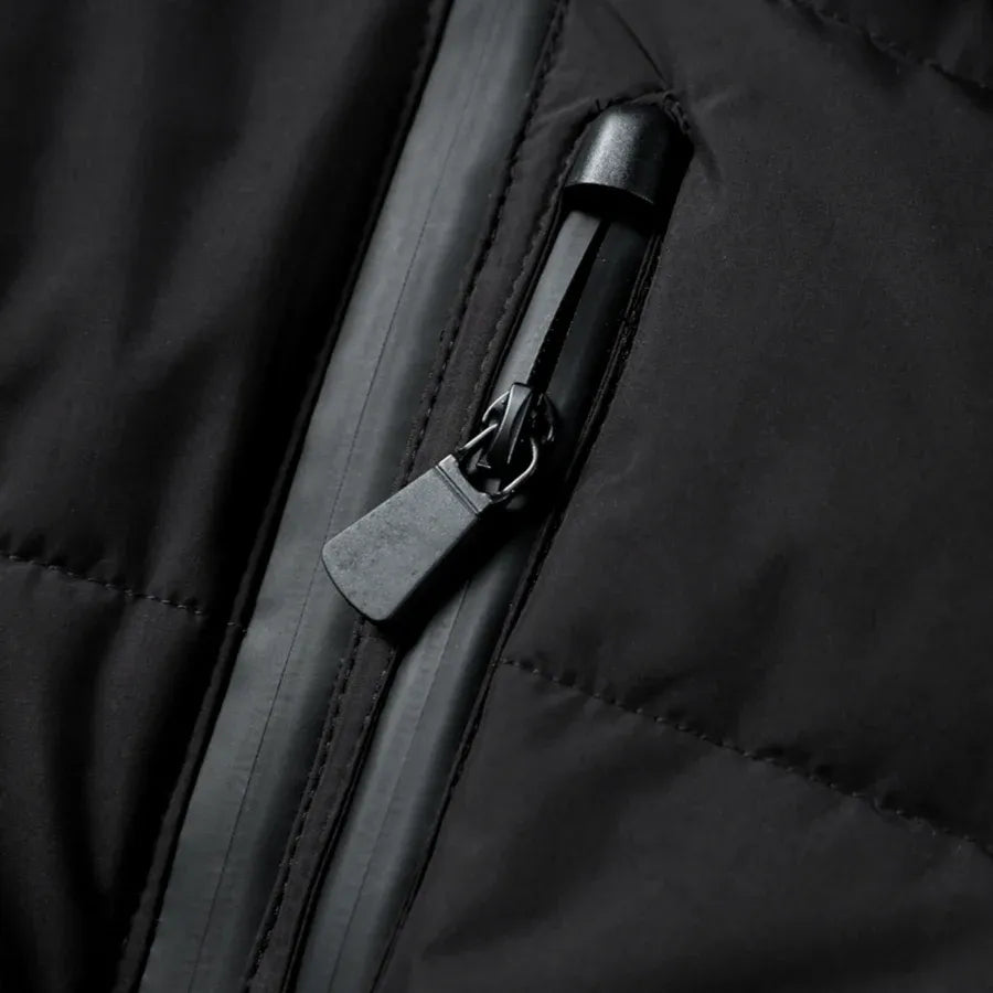 Womens Belted Puffer Jacket with Hood and High Collar
