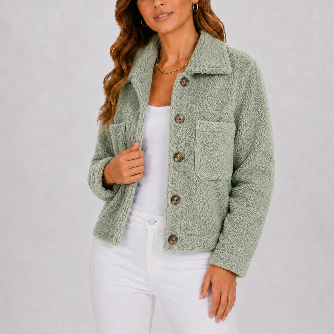 Womens Casual Knit Blazer Jacket with Pockets for Autumn