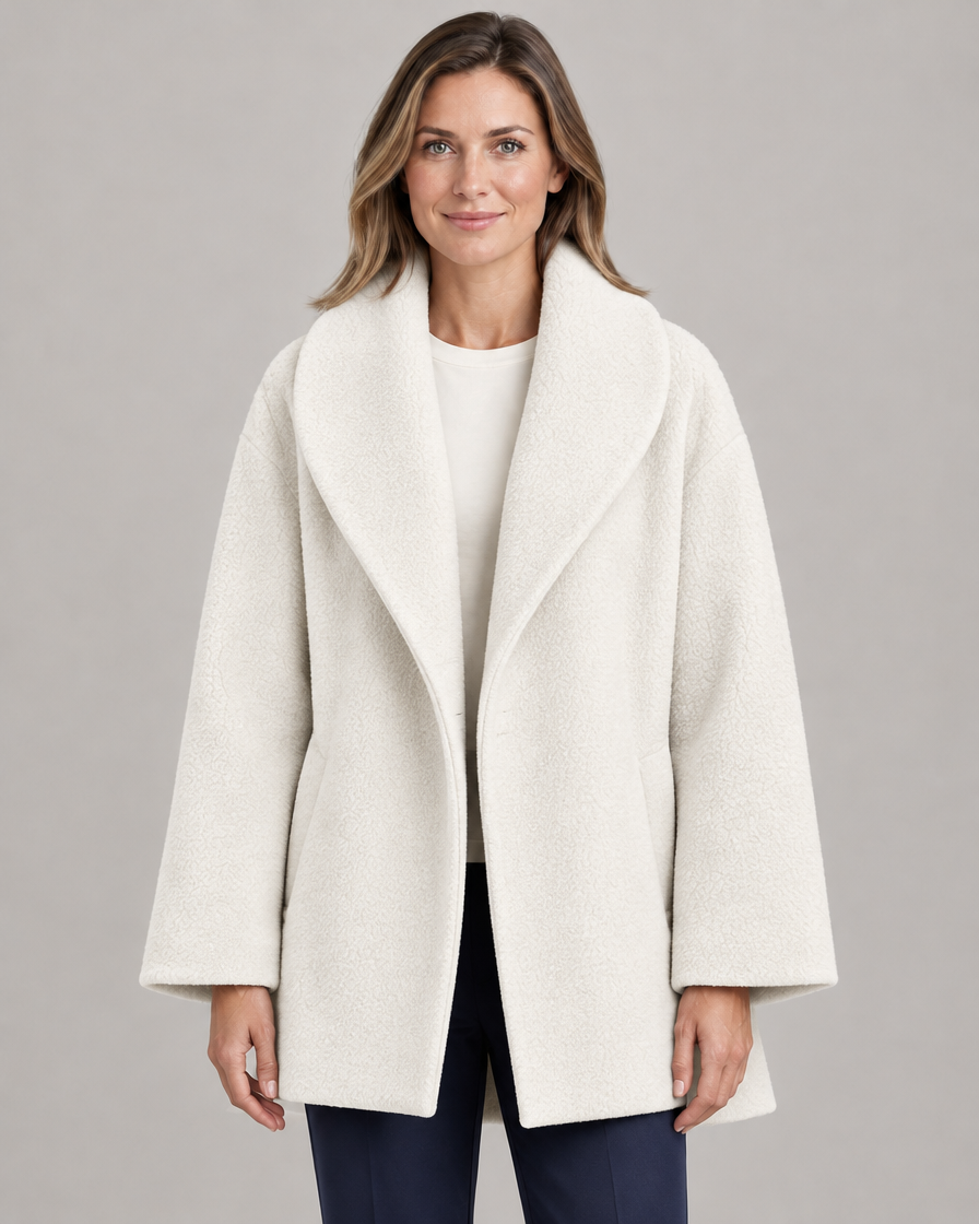 Women's Oversized Wool-Look Coat with Shawl Collar