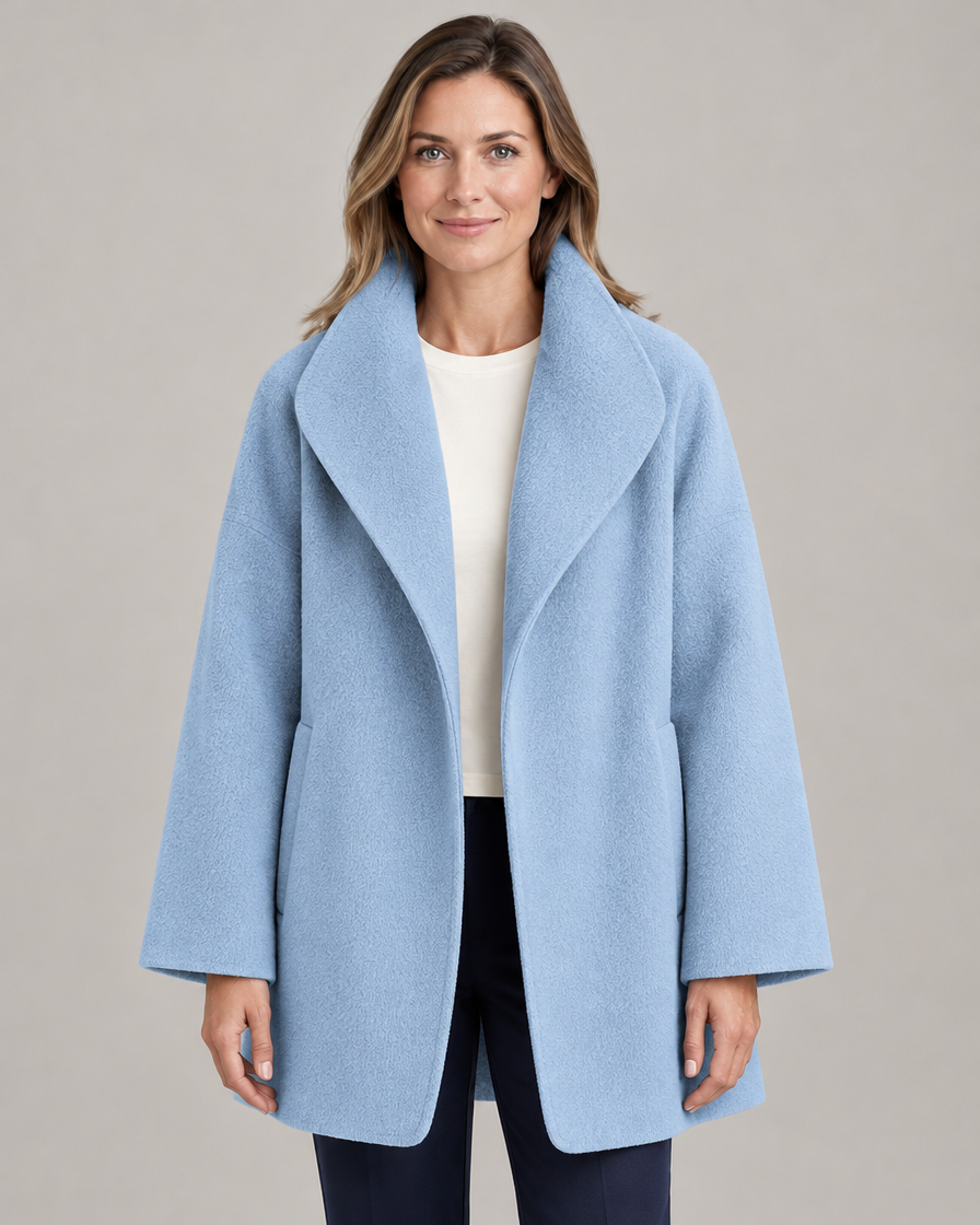 Women's Oversized Wool-Look Coat with Shawl Collar