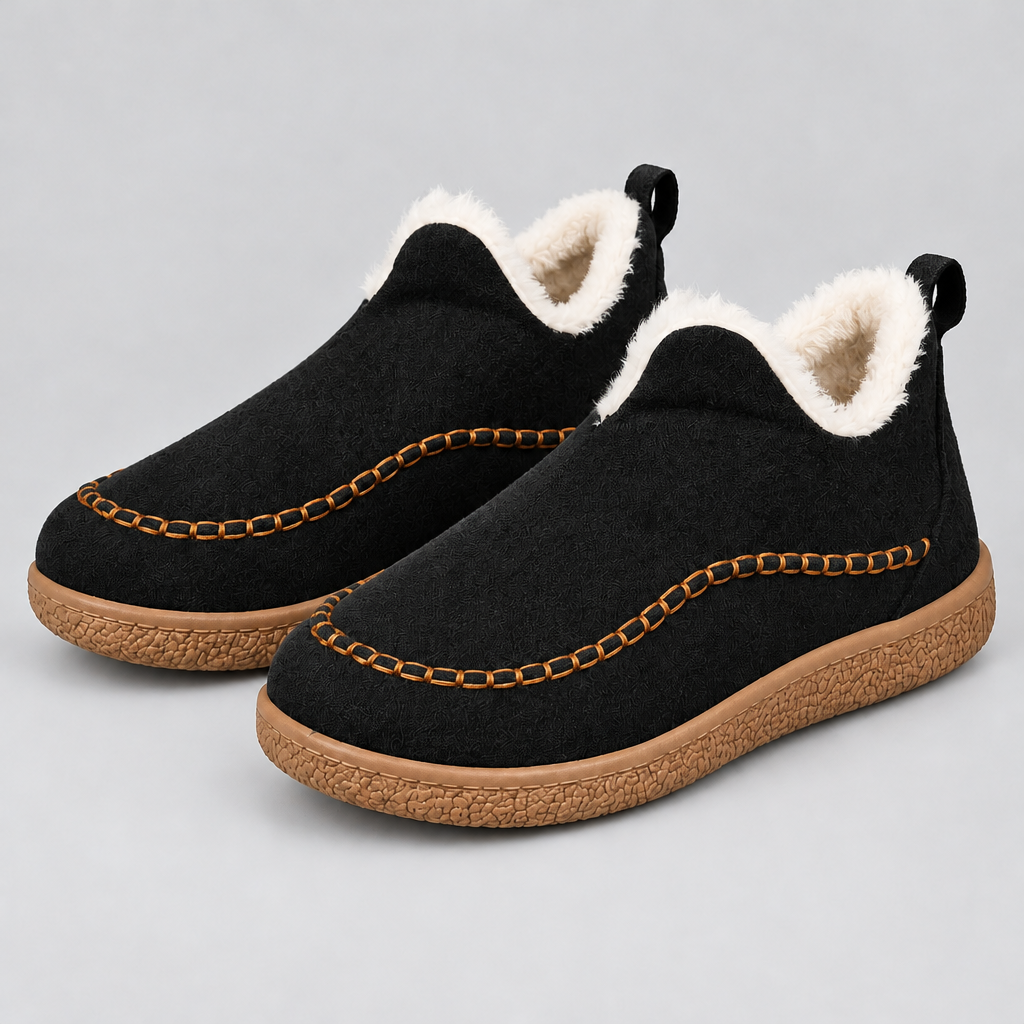 Women's Plush-Lined Slip-On Ankle Boots
