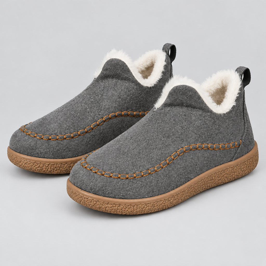 Women's Plush-Lined Slip-On Ankle Boots