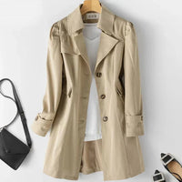 Double-Breasted Mid-Length Belted Trench Coat